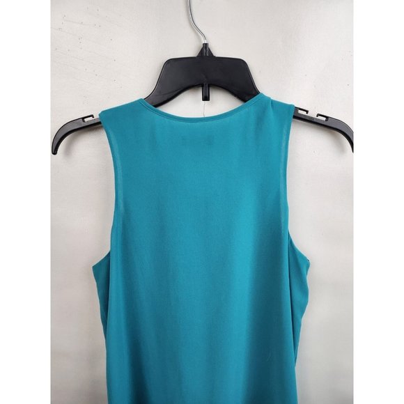 Vince Camuto Turquoise Chiffon Layered Ruffle Sleeveless Blouse Top PS - Picture 7 of 7